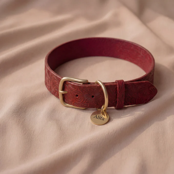 Doggy with Style Dog Collar Floralis - Sleek with Dog Tag